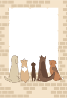 New family (dog) brick background (vertical) frame frame