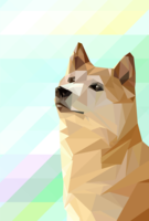 Shiba Inu polygon background (vertical)