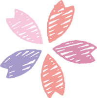 Cherry blossom petals of various colors with crayon touch-fashionable