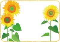 Sunflower and pastel line frame frame illustration (fashionable and beautiful real edition)