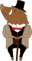 British gentleman style wild boar-fashionable cute 2019 year of the pig