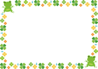 Frog and four-leaf clover frame Decorative frame
