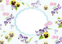 Spring (violet & pansy) lame frame (background)