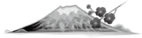 Ink painting-Mt. Fuji and plum