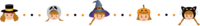 ハロウィン(ライン(仮装女の子が並ぶ))かわいい