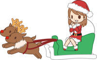 Santa OL riding a sled