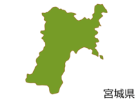 宮城県の地図(色付き)素材