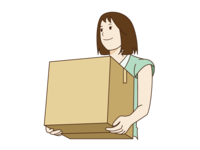 Woman carrying luggage by moving