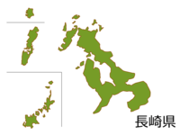 Map of Nagasaki prefecture (colored) Material