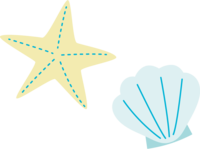 Starfish and scallop shell