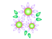 Purple and green florets