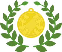 Gold medal and laurel