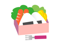 ピンクのお弁当素材