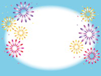 Light blue fireworks frame Decorative frame