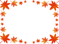 Frame of bright red autumn leaves (Maple) Frame