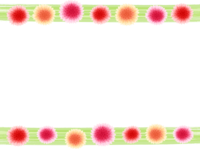 Japanese style upper and lower frame of warm color flowers Decorative frame