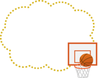 バスケットボールのもこもこフレーム飾り枠