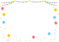 Red Blue Yellow Plaid flag garland and balloon frame Decorative frame