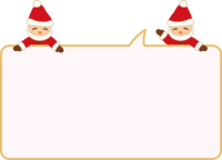 Horizontal balloon frame of two Santas Decorative frame