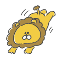 とびかかるライオン