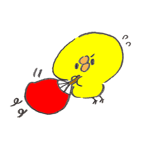 Big chick with a big fan