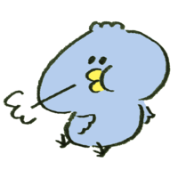 Blue bird belching when full