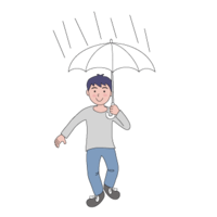 Boy with an umbrella