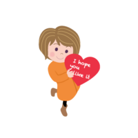 红心消息与女孩