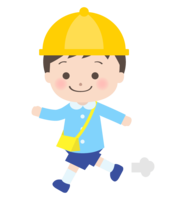 Kindergarten children walking