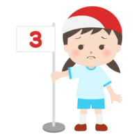 Frustrated expression after winning the third prize at the athletic meet