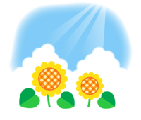 Blue sky and cute sunflower (sunflower)