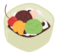 Anmitsu with ice cream