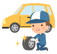 Mechanic and shiny tires