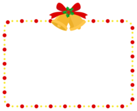 Christmas bell and red and yellow dotted frame decorative frame