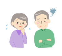 Senior couple who are in trouble and impatient