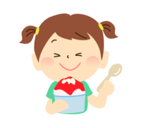 Girl eating shaved ice