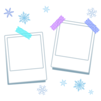 Snowflake and two Polaroid photo frames-frame