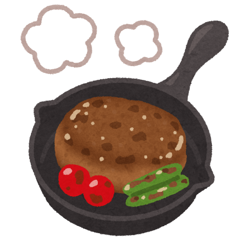 ハンバーグとスキレット イラスト素材 超多くの無料かわいいイラスト素材