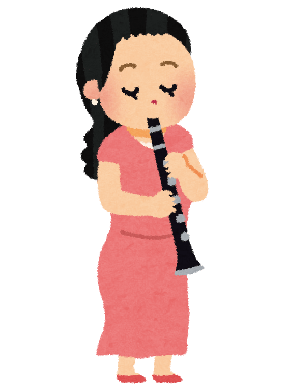 クラリネットを吹く女性 オーケストラ イラスト素材 超多くの無料かわいいイラスト素材