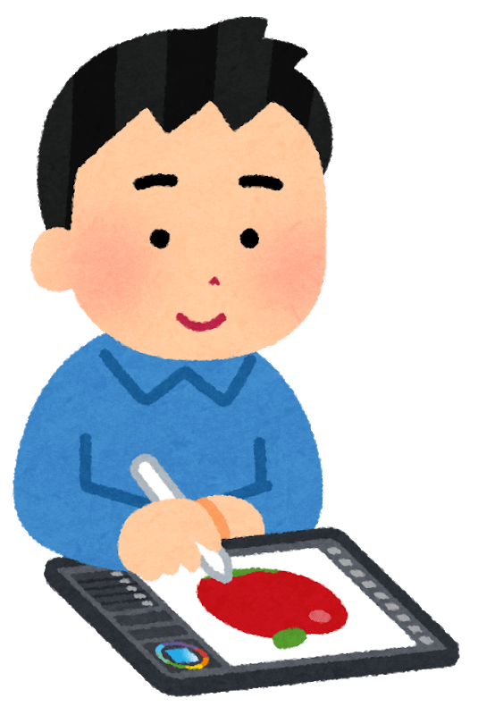 タブレットで絵を描く人 男性 イラスト素材 超多くの無料かわいいイラスト素材