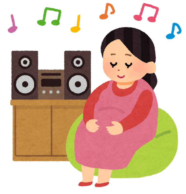 音楽を聴く妊婦 イラスト素材 超多くの無料かわいいイラスト素材