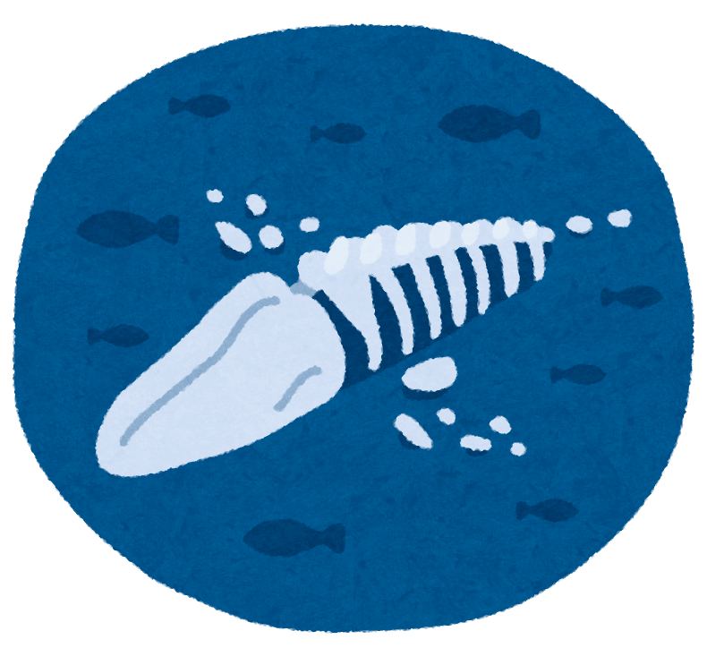 深海に沈むクジラの骨 イラスト素材 超多くの無料かわいいイラスト素材