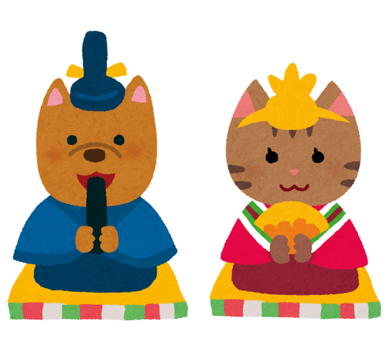 犬と猫の雛人形