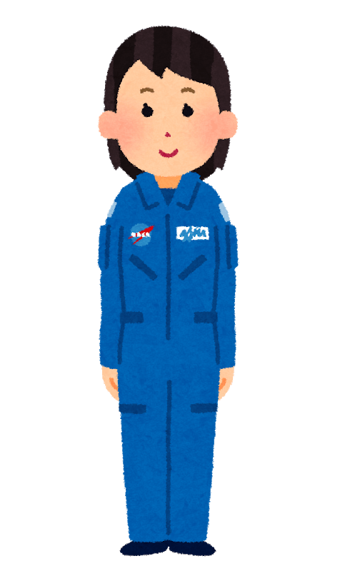 ブルースーツを着た宇宙飛行士(女性)