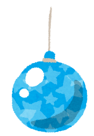 クリスマス(ツリーの飾り玉-青)
