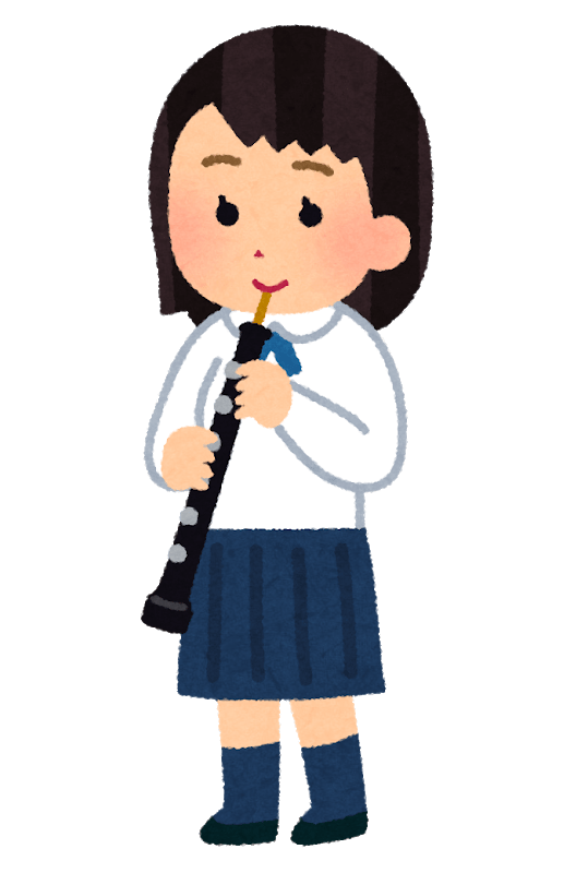 オーボエを演奏する女子学生 吹奏楽 イラスト素材 超多くの無料かわいいイラスト素材