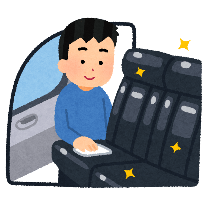 自動車の車内を掃除する人 イラスト素材 超多くの無料かわいいイラスト素材