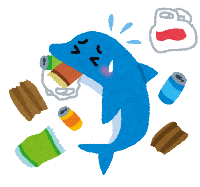 ゴミを食べるイルカ(環境問題)