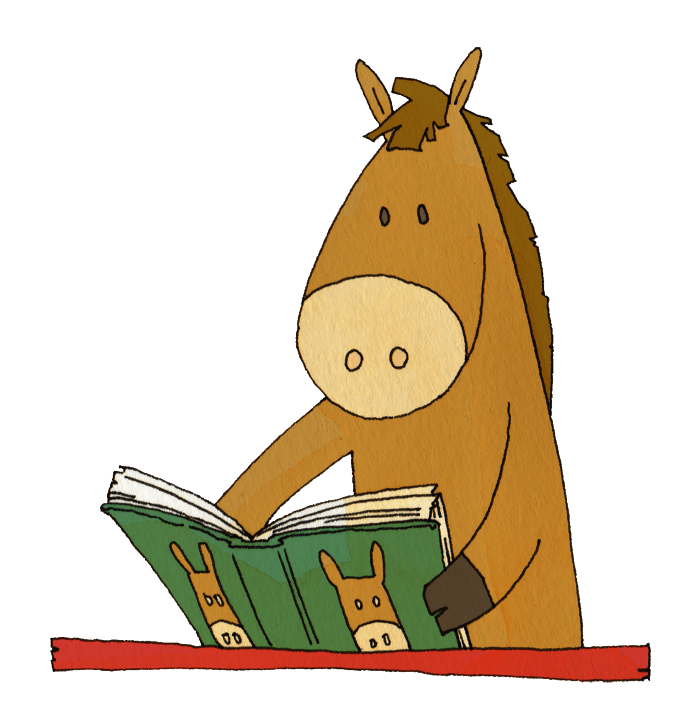 本を読む馬