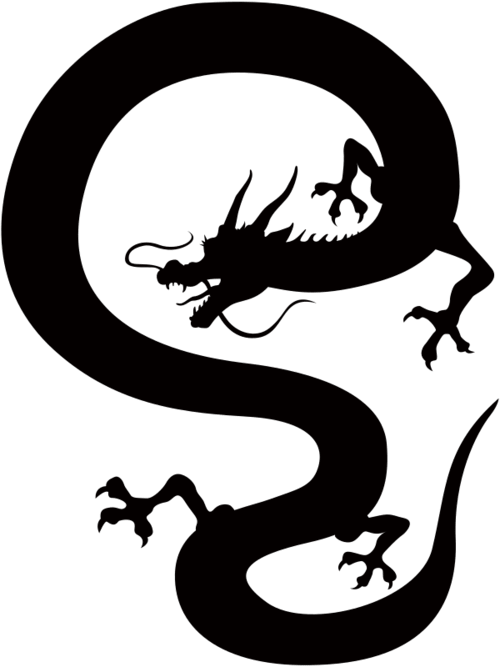 Oriental dragon silhouette